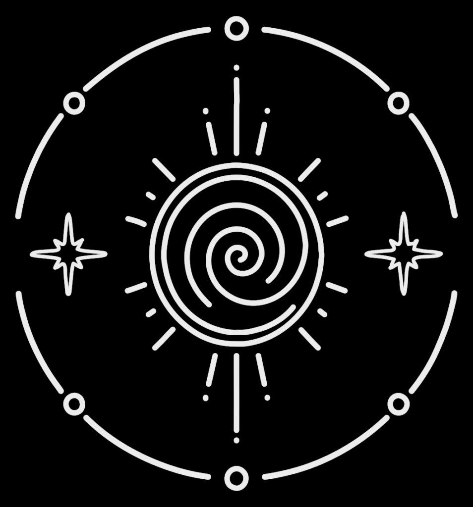 two stars orbiting a spiral - Slience Is Our Only Servant