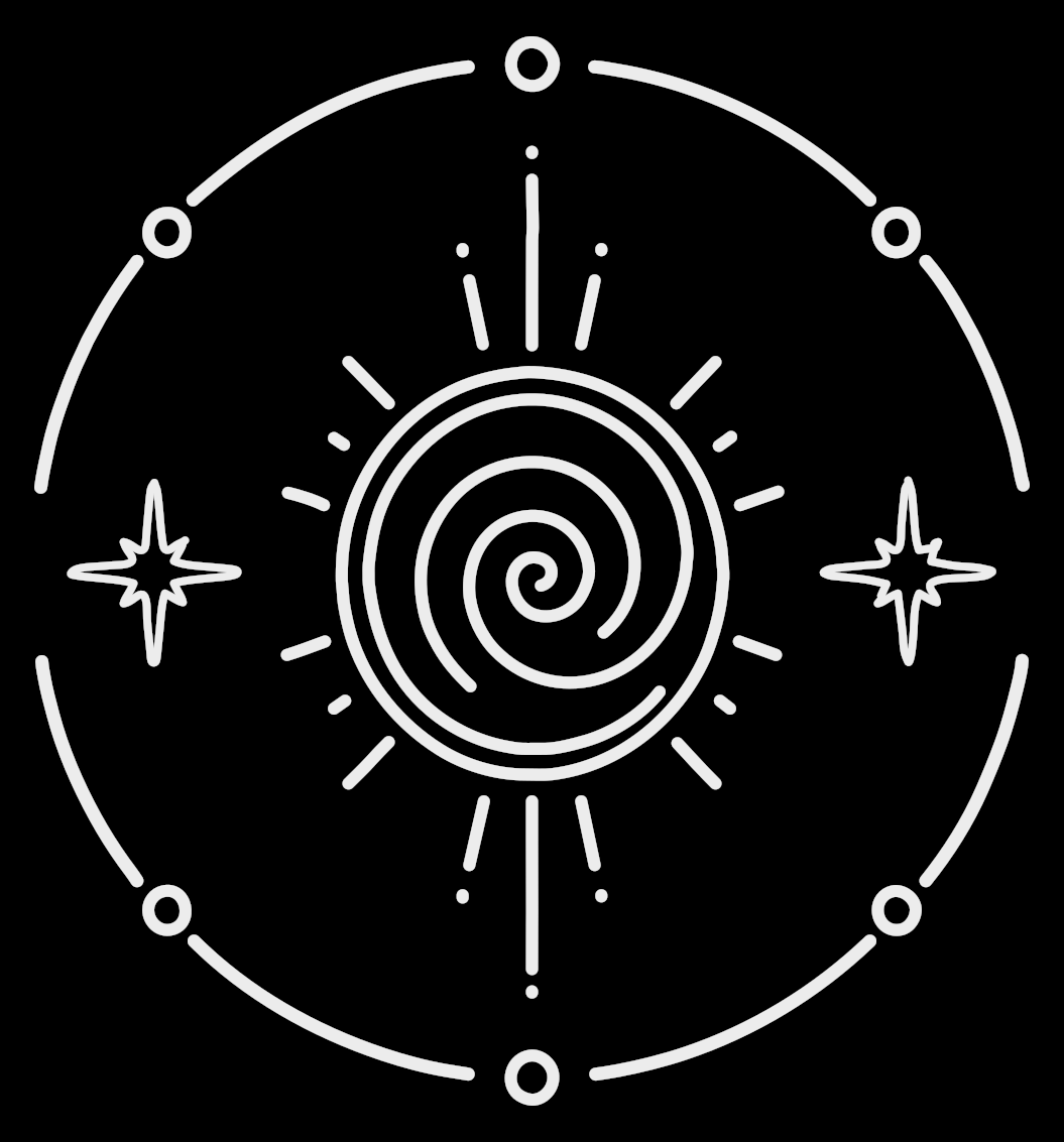 two stars orbiting a spiral - Slience Is Our Only Servant